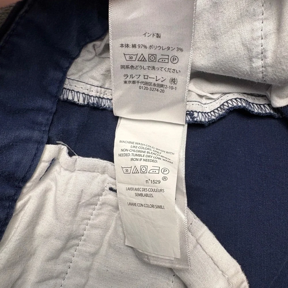 Polo Ralph Lauren Pants Kids 18 Navy Blue Chino Slim Fit Stretch Cotton 30W 29L